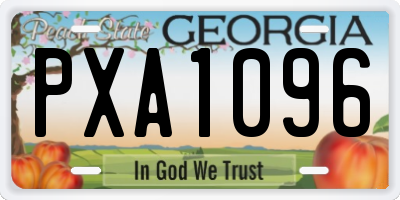 GA license plate PXA1096