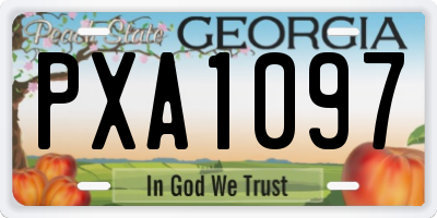 GA license plate PXA1097