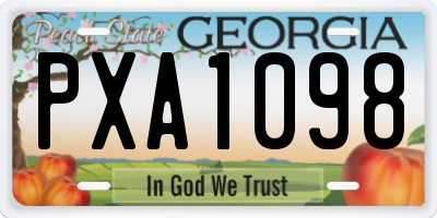 GA license plate PXA1098