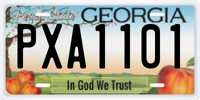 GA license plate PXA1101
