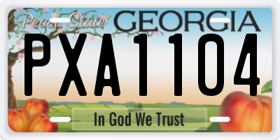 GA license plate PXA1104