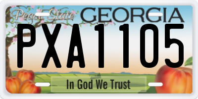 GA license plate PXA1105