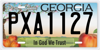 GA license plate PXA1127