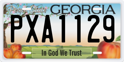 GA license plate PXA1129