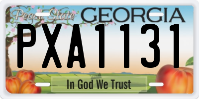 GA license plate PXA1131