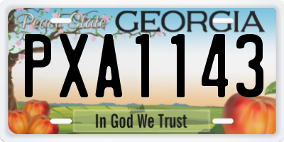 GA license plate PXA1143