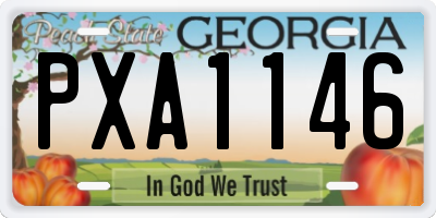 GA license plate PXA1146