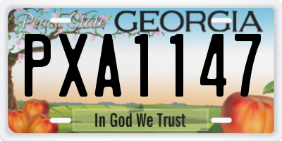 GA license plate PXA1147