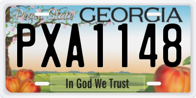 GA license plate PXA1148