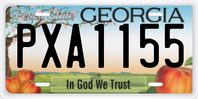 GA license plate PXA1155