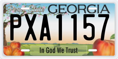 GA license plate PXA1157