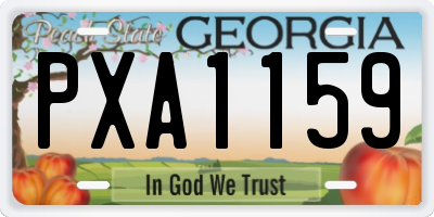 GA license plate PXA1159