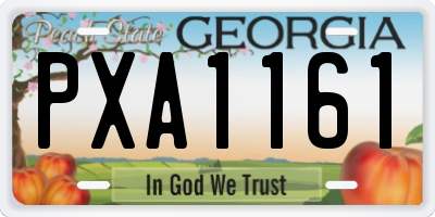GA license plate PXA1161