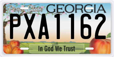 GA license plate PXA1162