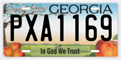 GA license plate PXA1169