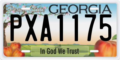 GA license plate PXA1175