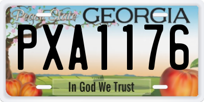 GA license plate PXA1176