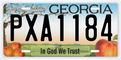 GA license plate PXA1184
