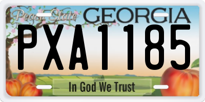 GA license plate PXA1185