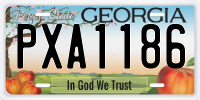 GA license plate PXA1186
