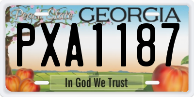 GA license plate PXA1187