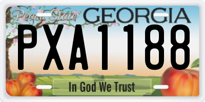 GA license plate PXA1188