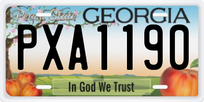GA license plate PXA1190