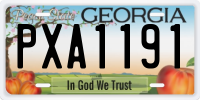 GA license plate PXA1191