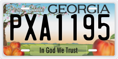 GA license plate PXA1195