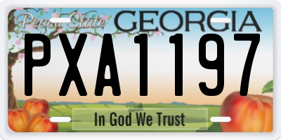 GA license plate PXA1197