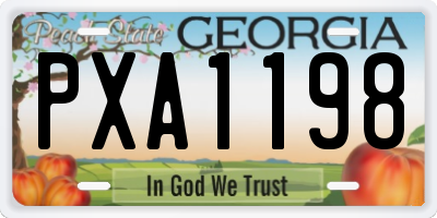 GA license plate PXA1198