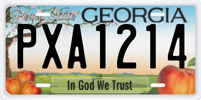 GA license plate PXA1214