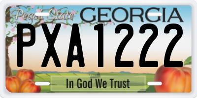 GA license plate PXA1222