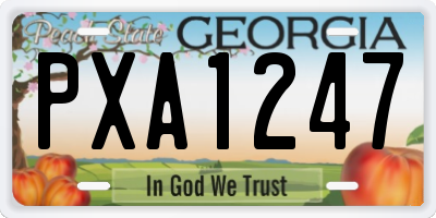 GA license plate PXA1247