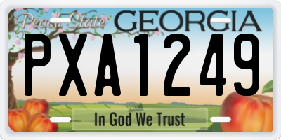 GA license plate PXA1249