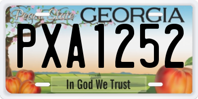 GA license plate PXA1252