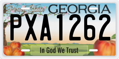 GA license plate PXA1262