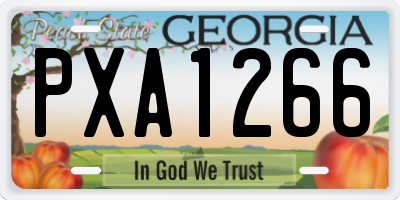 GA license plate PXA1266