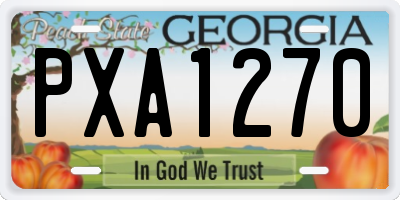GA license plate PXA1270