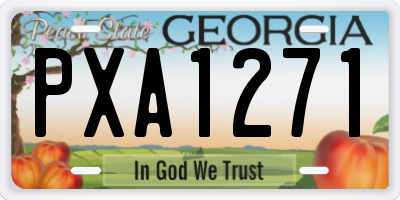 GA license plate PXA1271
