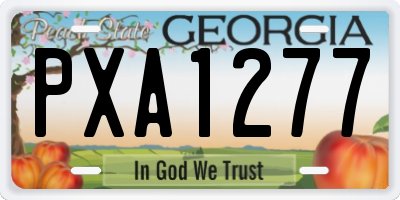 GA license plate PXA1277