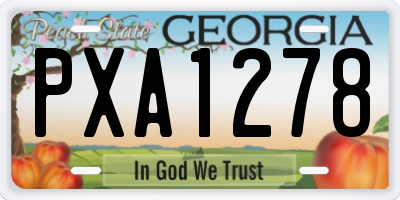 GA license plate PXA1278