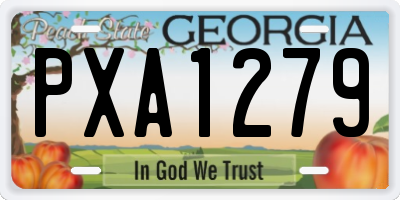 GA license plate PXA1279