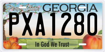 GA license plate PXA1280