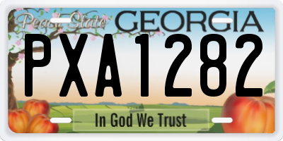 GA license plate PXA1282