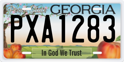 GA license plate PXA1283