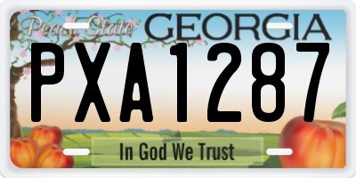 GA license plate PXA1287