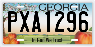 GA license plate PXA1296