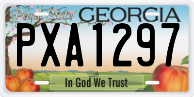 GA license plate PXA1297