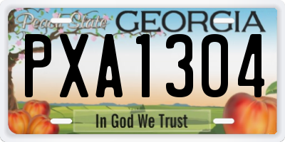 GA license plate PXA1304